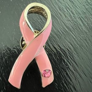 Vintage Enamel Breast Cancer Pin